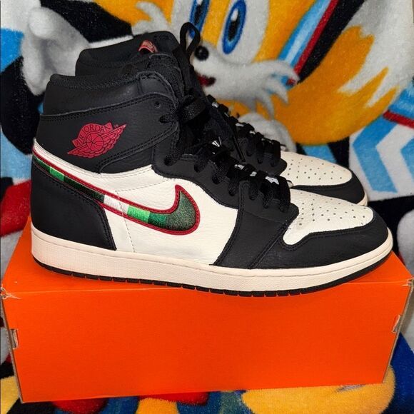 Air Jordan retro 1 Shoes Black White Red Green